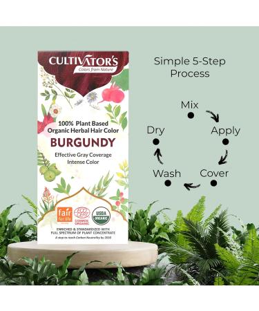Cultivator's Organic Herbal Hair Colour - Burgundy 100g - Buy Online on GoSupps.com