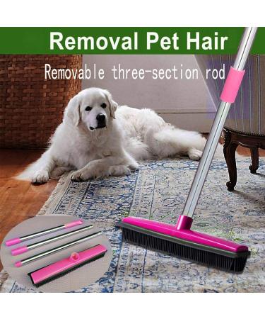 XHTLLO Multifunction Telescopic Floor Broom Pet Hair Dust Removal Cleaner Rubber Brush Head Easy To Cleaned Suitable for Floors Carpets(Pinkest) - Buy Online on GoSupps.com