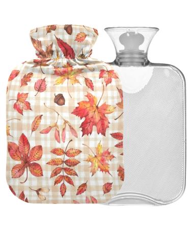 Naanle maple leaves heat bottle with reference transparent hot water bottle Handfoots Heating bag for pain relief heat and cold therapy 2L