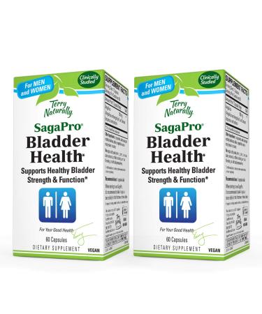 Terry Naturally SagaPro Bladder Health - 60 Capsules Pack of 2 - 100 mg Angelica Archangelica - Bladder Strength & Function Support for Men & Women - Non-GMO Gluten Free - 120 Total Servings