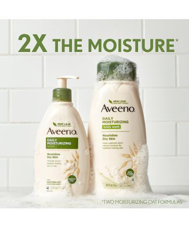 Aveeno Daily Moisturizing Body Wash with Soothing Oat Creamy Shower Gel Soap-Free and Dye-Free Light Fragrance 12 fl. oz - Buy Online on GoSupps.com