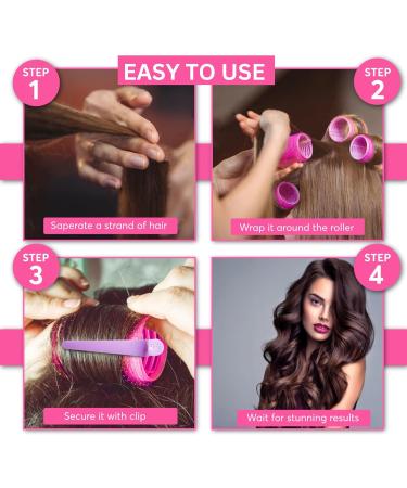 Yes Cart 37 Pcs Hair Rollers With Clips -18 Rollers For Hair Volume (48+36+25mm) Rollers Short hair & Long Hair 12 Clips 2 Combs 1 Braid Device | Velcro Rollers For Hair Curlers Rollers - Buy Online on GoSupps.com