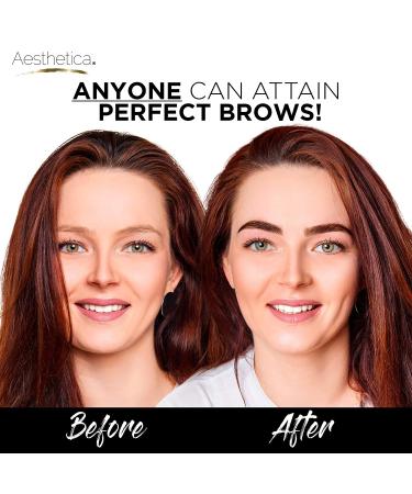 Aesthetica Brow Contour Kit - 16pc Eyebrow Makeup Palette Set with Stencils, Powders, Wax, Tweezers, and Highlighter - Perfect Gift for Her Birthday - Buy Online on GoSupps.com