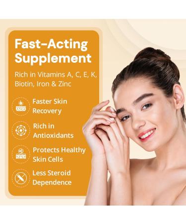 Strength & Spices Psoriaskin Supplement Immune System Booster with 31 Powerful Ingredients and Amino Acids Soothes Red Flaky Skin 1000 mg 60 Vegan Capsules - Buy Online on GoSupps.com