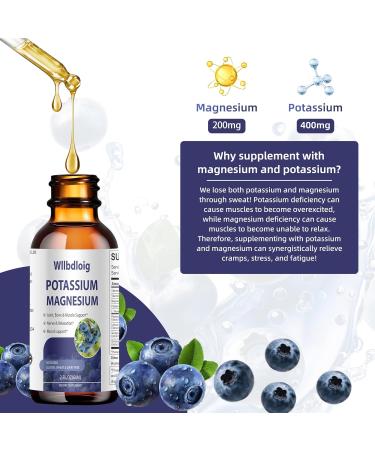 Potassium Magnesium Supplement Liquid Drops 2 Pack High Absorption Potassium Supplement with Magnesium L-Theanine Vegan Organic Potasio Support Leg Cramps Bone Muscle 4 Fl oz 4 Fl Oz (Pack of 1) - Buy Online on GoSupps.com