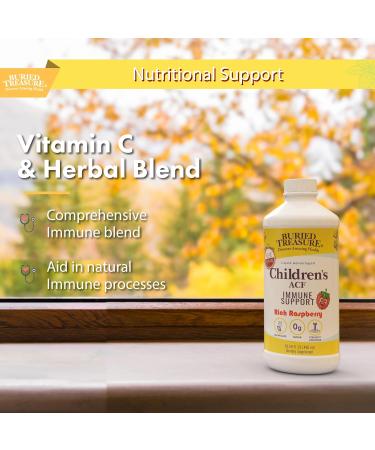 Buried Treasure Children s ACF Dose Liquid Immune Support for Kids Elderberry, Echinacea & Botanicals Raspberry Flavor, 16 oz with Dose Cup - Buy Online on GoSupps.com