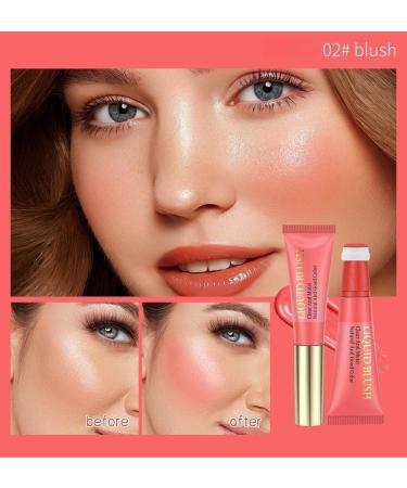 Lovelycat Pink Powder Powder Blusher Liquid Beauty Stick Shiny Velvet Texture Easy to Mix Soft Powder Powder Blusher Makeup Lasting Soft Natural Dew Durable (02# One Size) 02# 1 g (Pack of 1) - Buy Online on GoSupps.com