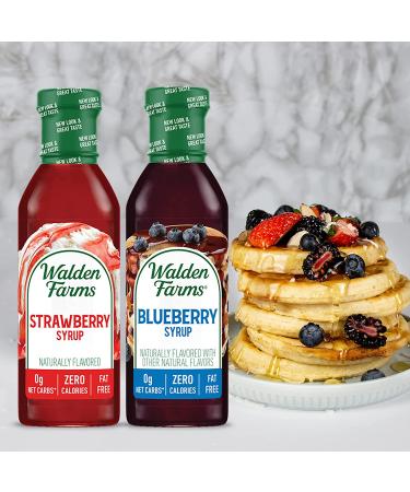 Walden Farms Variety Pack Syrups 12oz - Sugar-Free, Keto-Friendly, Non-Dairy Syrup for Pancakes, Waffles, French Toast - Blueberry & Strawberry Flavors - 0g Net Carbs - Buy Online on GoSupps.com