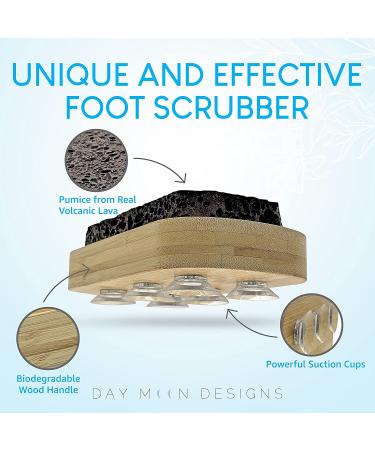 Pumice Stone for Feet with Suction Cups - Exfoliate, Massage, and Clean Feet Easily in Shower - Foot Care for Men & Women - Buy Online on GoSupps.com