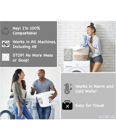Laundry Detergent Sheets - MAMA EARTH | Eco-friendly Biodegradable Plastic Free | 60 Loads Unscented - International Shipping Available - Buy Online on GoSupps.com