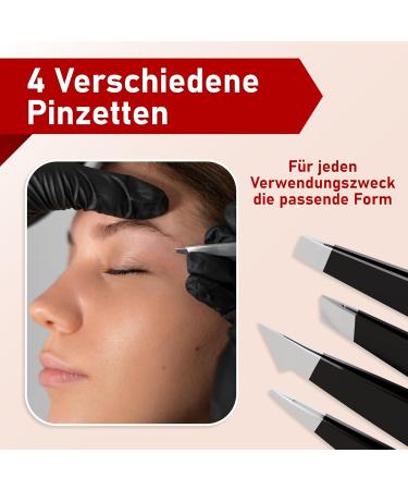 NEUMANN Tweezers Set (Stainless Steel) for Removing Eyebrows and Hair - Oblique Tweezers Pointed Tweezers & More - Includes Storage Box Red Red Stainless Steel - Buy Online on GoSupps.com
