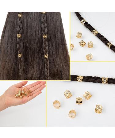 Lychee Women Rhinestone Dreadlock Beads Hair Ring Decoration for Braiding - Hair Braid Cuff Clip - Buy Online on GoSupps.com