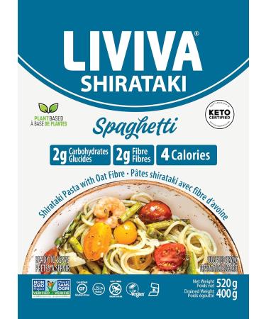 LIVIVA Organic Shirataki Konjac Spaghetti (2 Pk) Diabetic-Friendly Low Carb Low Calorie Pasta Noodles Ready to Serve No Odor Certified Non-GMO Gluten Free Vegan Plant-Based Keto Kosher Halal - Buy Online on GoSupps.com