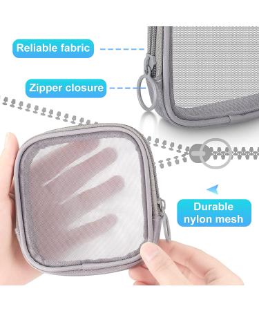 4-Piece Gray Mesh Travel Toiletry Bag Set - Portable Cosmetic Makeup Pouch with Zipper for Daily Accessories - Buy Online on GoSupps.com