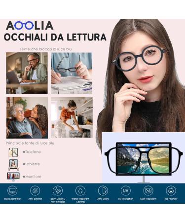 AOOLIA Large Ice Cream Round Reading Glasses for Men & Women - Black/White - Spring Hinges - 1 Diopter - International Shipping - Buy Online on GoSupps.com