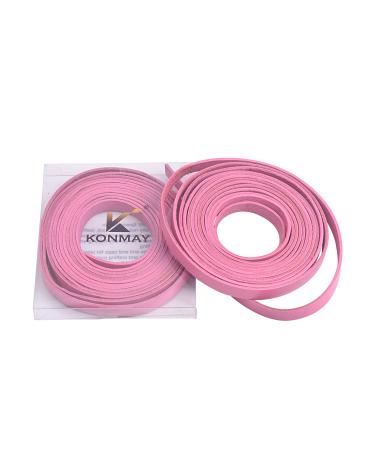 KONMAY 3 Meters 10.0x2.0mm Pink Soft Flat Genuine/Real Cowhide Leather Lacing Strips Pink 10.0x2.0mm