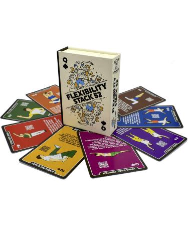 Stack 52 flexible exercise cards static and dynamic stretches.Including video instructions (in English).Perfect for workout warm ups and cooling the mobility of the joints increases.Multicolored