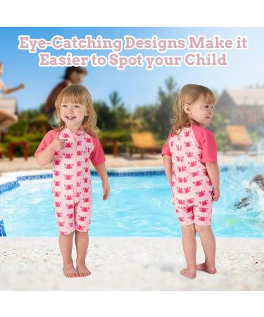 Juicy Bumbles Baby Swimsuit - Short Sleeve Toddler One Piece Swimming Costume (6 Months - 5 Years) - Crab Design - Buy Online on GoSupps.com