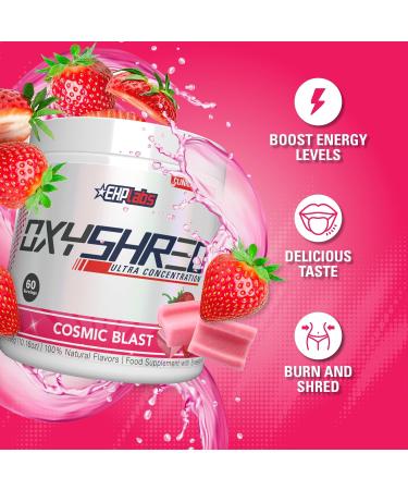 EHPlabs OxyShred Thermogenic Pre Workout Powder & Shredding Supplement - Clinically Proven Pre Workout Powder with L Glutamine & Acetyl L Carnitine Energy Boost Drink - Cosmic Blast 60 Servings - Buy Online on GoSupps.com