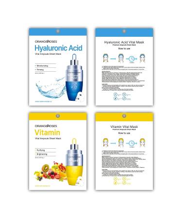 Orangeroses 13 Pcs Combo Vital Ampoule Sheet Mask - Korean Facial Skincare for Moisturization, Wrinkle Care, and Brightening - Buy Online on GoSupps.com