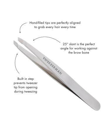 Tweezerman Stainless Steel Slant Tweezer - Precision Eyebrow Tool - Buy Online on GoSupps.com