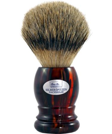 Hans Baier Exclusive Shaving Brush Silvertip Badger Hair - Handle Plastic Havana