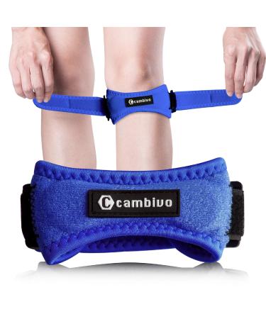 CAMBIVO 2 Pack Patella Tendon Knee Strap Knee Pain Relief Support Brace for Women Men Adjustable Band for Hiking Soccer Basketball Baseball Running Tennis Volleyball Squats Blue - Buy Online on GoSupps.com