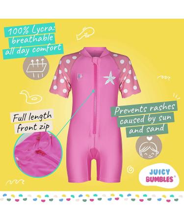 Juicy Bumbles Baby Swimsuit - One Piece Toddler Swimming Costume - Short Sleeve Boys & Girls Swimwear (6 Months - 5 Years) - Starfish Design - Buy Online on GoSupps.com