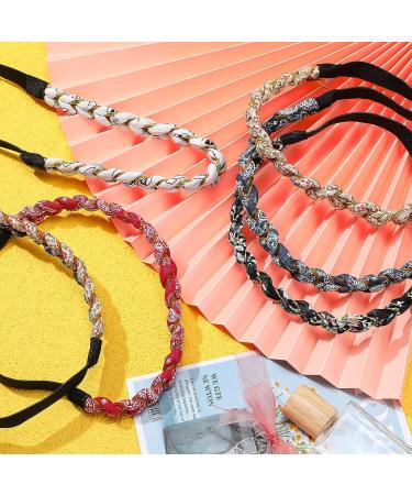 Braided Floral Headbands - 6 Piece Set for Girls & Women | Adjustable, Elastic, Stretch Fabric Hair Accessory - Ideal for Hair Styling - Buy Online on GoSupps.com