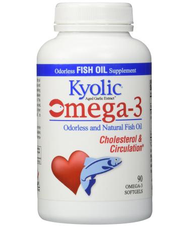 Kyolic Omega-3 Supplement (90-Capsules) 90 Count (Pack of 1)