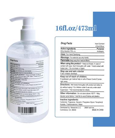 Superfy Hand Sanitizer Gel 128oz - 70% Alcohol - Quick-drying - 8 Pack 16 oz Pump Bottles - Buy Online on GoSupps.com