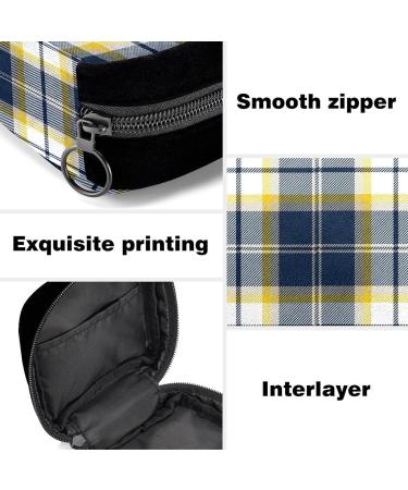 GIAPB Period Bag Sanitary Napkin Storage Holder | Blue & Yellow Plaid Makeup Pouch 1806 - Buy Online on GoSupps.com