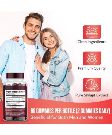 1000 mg Premium Himalayan Shilajit Gummies for Men and Women | Sugar-Free Organic | Non-GMO | Vegan-Friendly | Energy & Focus Boost - Immune Support | 60 Gummies 60 Count (Pack of 1) - Buy Online on GoSupps.com