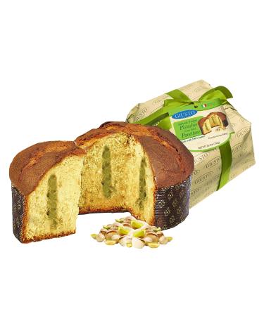 Giusto Sapore Italian Panettone Premium Pistachio Gourmet Bread 26.4 Ounce - Traditional Dessert - Imported from Italy and Family Owned