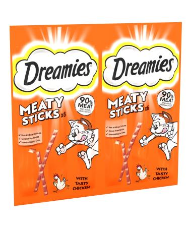Dreamies Meaty Sticks 84 Pieces Cat Treats Tasty Snacks with Delicious Chicken Pack of 14 x(30g)