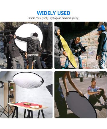 NEEWER 43Inch Light Reflector 5-in-1 Collapsible Multi Disc with Single Grip and Bag - Studio and Outdoor Photography Lighting Kit - Buy Online on GoSupps.com