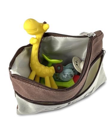 Double Sided Zippered Pacifier Holder & Case for Diaper Bags | Baby Pacifier & Teething Toy Organizer | Clean & Dirty Pouches Included - Buy Online on GoSupps.com