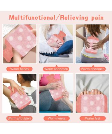 Large 2L Hot Water Bottle with Cover | Premium Natural Rubber | Period Pain Relief and Heat Therapy for Neck, Shoulders, Back, and Feet | Pink - Buy Online on GoSupps.com