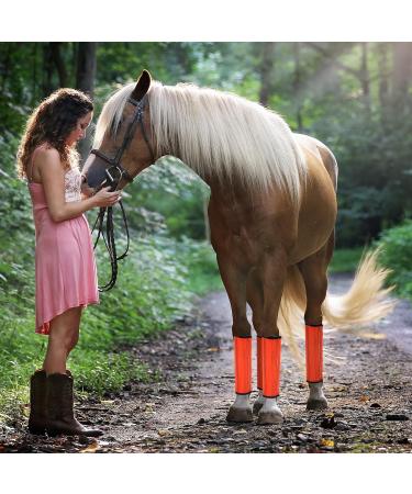 SAVITA 4pcs Boots for Horse Breathable Fine Mesh Fly Boots for Horse Non Skidding Boots for Horses Hooves Anti-Fly Bites (Orange) - Buy Online on GoSupps.com