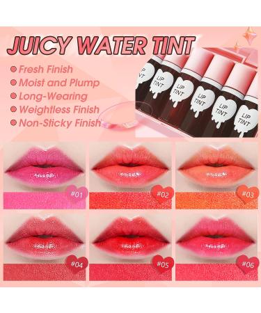 BEFIVECOK 6 Colors Lip Tint Stain Set - Natural Moisturizing Korean Lip Tint - High Pigment Waterproof Lip Gloss - Long-Lasting Non-Sticky Lipstick (Set B) - Buy Online on GoSupps.com