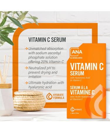 All Natural Advice Vitamin C Serum 120mL | 20% Vitamin C Face Serum Solution with Organic Botanicals Hyaluronic Acid & Vitamin E | UV-Shielding Glass Spray & Dropper | Includes 2 60mL Bottles 120 ml (Pack of 1) - Buy Online on GoSupps.com