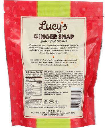 Buy Lucy's Ginger Snaps Cookies - 5.5 oz | Gluten-Free, All-Natural Treats - Buy Online on GoSupps.com