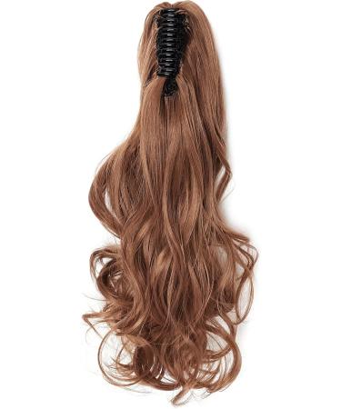 Long Claw Ponytail Hair Extension - 18 Synthetic Curly Light Auburn Clip-In Hairpiece - Buy Online on GoSupps.com