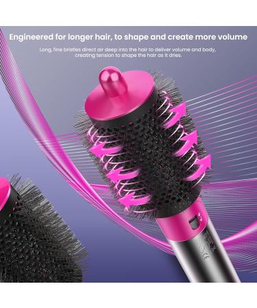 Upgraded Large Round Volumizing Brush for Dyson Airwrap Essential Accessories in Fuchsia for Perfect Hair Styling - Buy Online on GoSupps.com
