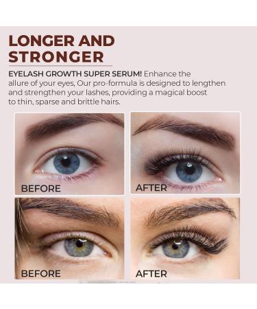 Premium Eyelash Growth Serum | Boost Longer Fuller & Thicker Lashes with Ginseng & Peptides - 8ml - Buy Online on GoSupps.com