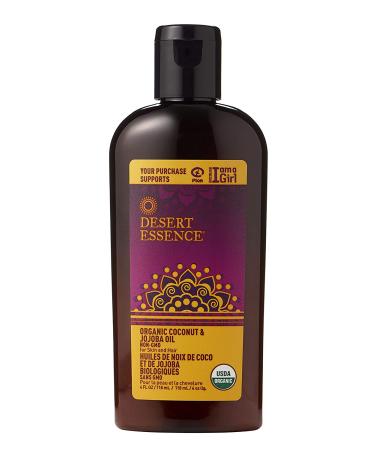 Desert Essence Organic Coconut & Jojoba Oil 4oz - Quick Absorbing Beauty Oil for Skin & Hair, USDA Certified - Buy Online on GoSupps.com