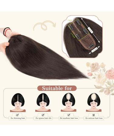 Elailite Hair Toppers For Thinning Hair Women Real Hair - 100% Real Human Hair Extensions Clip in Toupee SILK BASE (2"x6") Crown HairPiece (#1B Natural Black 10 Inch) 10 inch (2x6 Base) #1B Natural Black - Buy Online on GoSupps.com