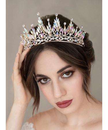 SWEETV Rhinestone Queen Crown - Crystal Wedding Tiara for Bride | Multicolored Costume Hair Accessory for Prom, Quinceanera & Celebrations - Buy Online on GoSupps.com