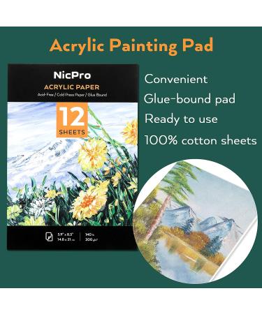 Nicpro Acrylic Paint Set - 12 Colors with Brushes, Canvas, Easel, Paper Pad & Color Wheel - Complete Art Painting Party Kit for Kids & Adults - Buy Online on GoSupps.com