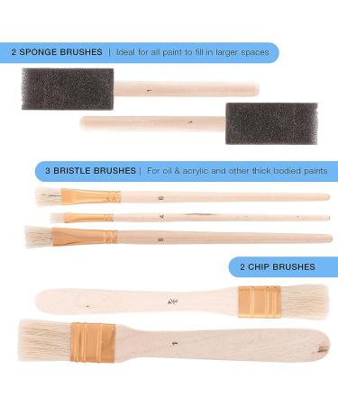 U.S. Art Supply 25-Piece Paint Brush Set for Acrylic Oil Watercolor - Round Flat Foam Brushes for Portraits Canvas Paper Wood - Kids Students Adults - Buy Online on GoSupps.com